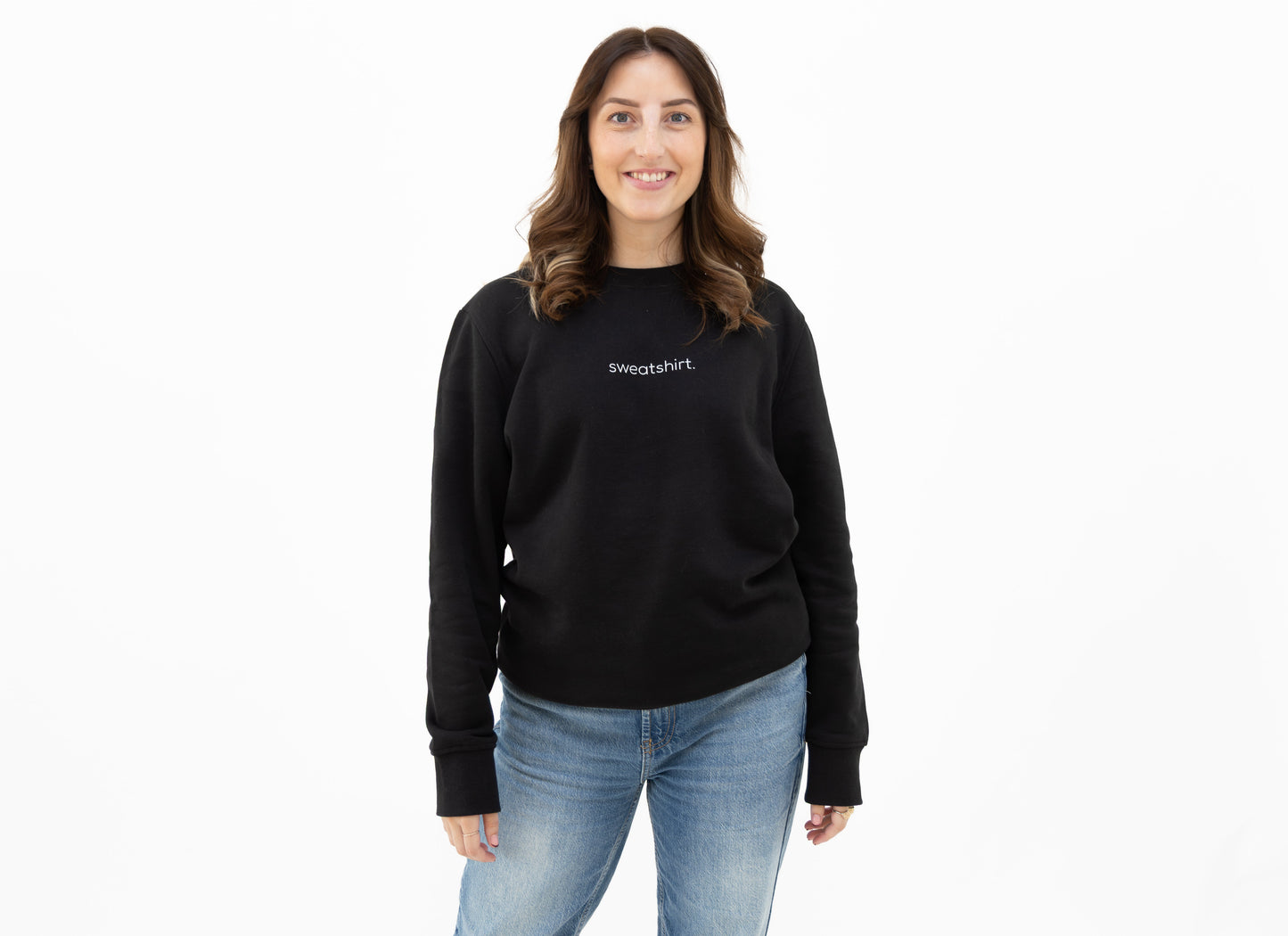 simple. sweatshirt. snug. black.