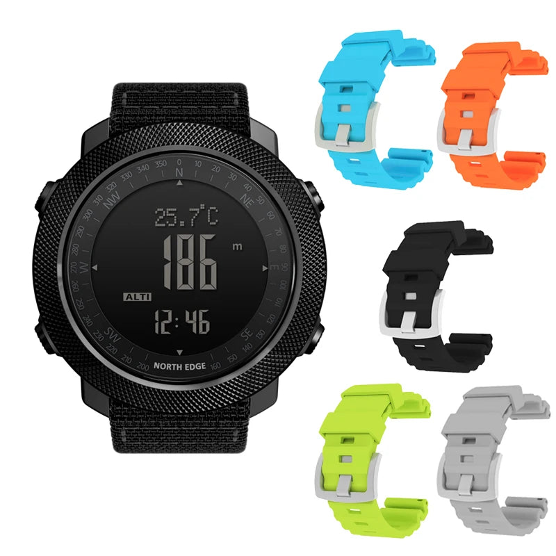 NORTH EDGE Men's Sport Digital Watch – Altimeter, Compass & 50M Waterproof