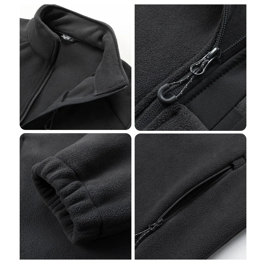 Men's Autumn Outdoor Hiking Wear Keep Warm Stand Collar Breathable Light Weight Polartec 420 Polar Fleece Jacket