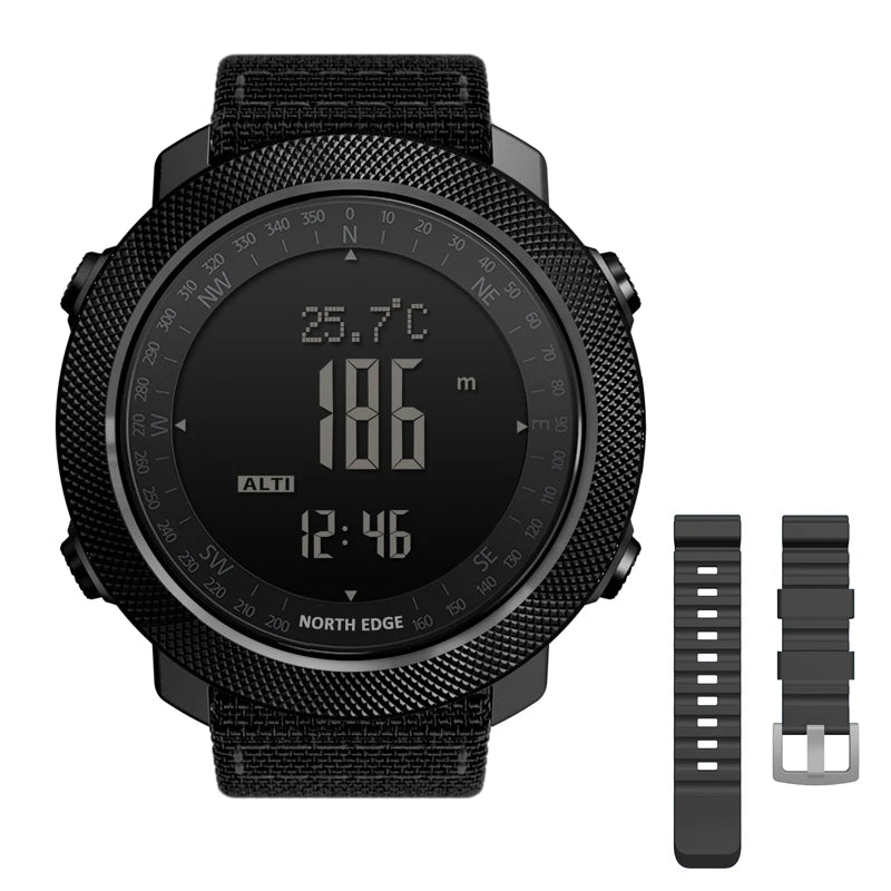 NORTH EDGE Men's Sport Digital Watch – Altimeter, Compass & 50M Waterproof