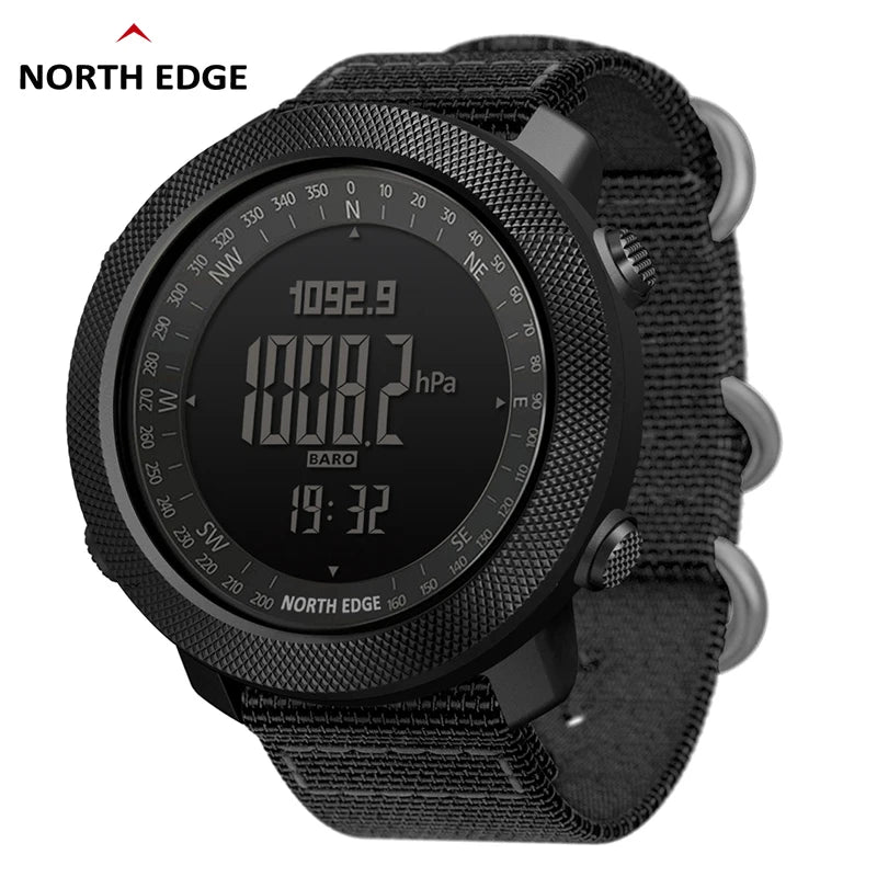 NORTH EDGE Men's Sport Digital Watch – Altimeter, Compass & 50M Waterproof