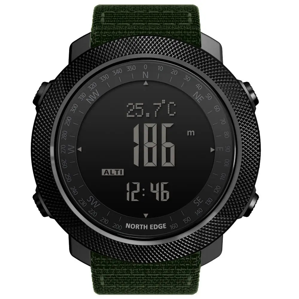NORTH EDGE Men's Sport Digital Watch – Altimeter, Compass & 50M Waterproof