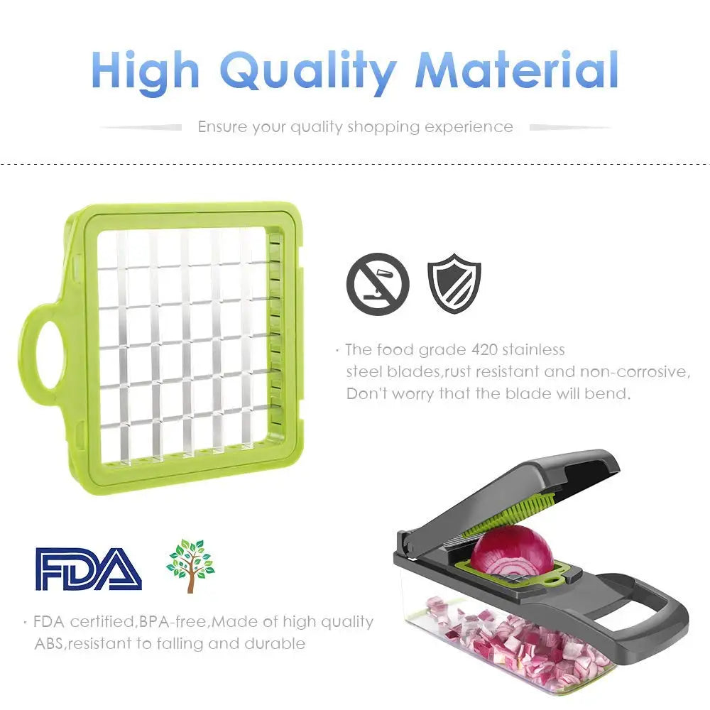 Multifunctional Vegetable Chopper & Grater – 7-Blade Kitchen Slicer Set