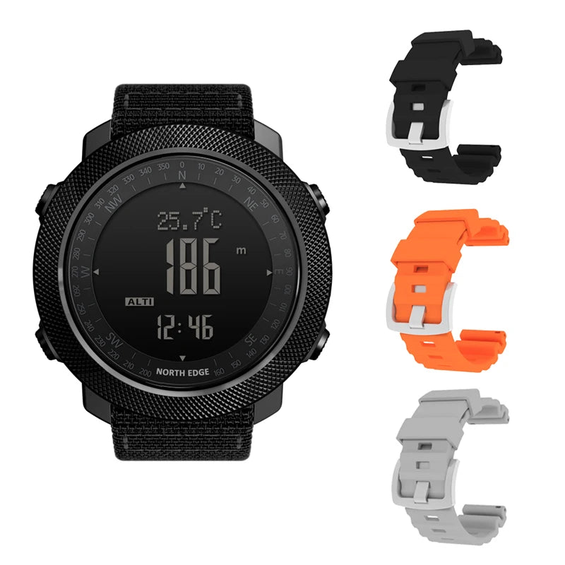 NORTH EDGE Men's Sport Digital Watch – Altimeter, Compass & 50M Waterproof
