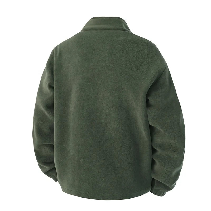 Men's Autumn Outdoor Hiking Wear Keep Warm Stand Collar Breathable Light Weight Polartec 420 Polar Fleece Jacket