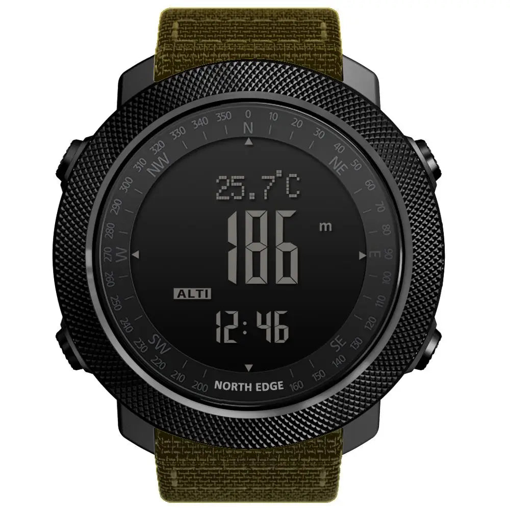 NORTH EDGE Men's Sport Digital Watch – Altimeter, Compass & 50M Waterproof