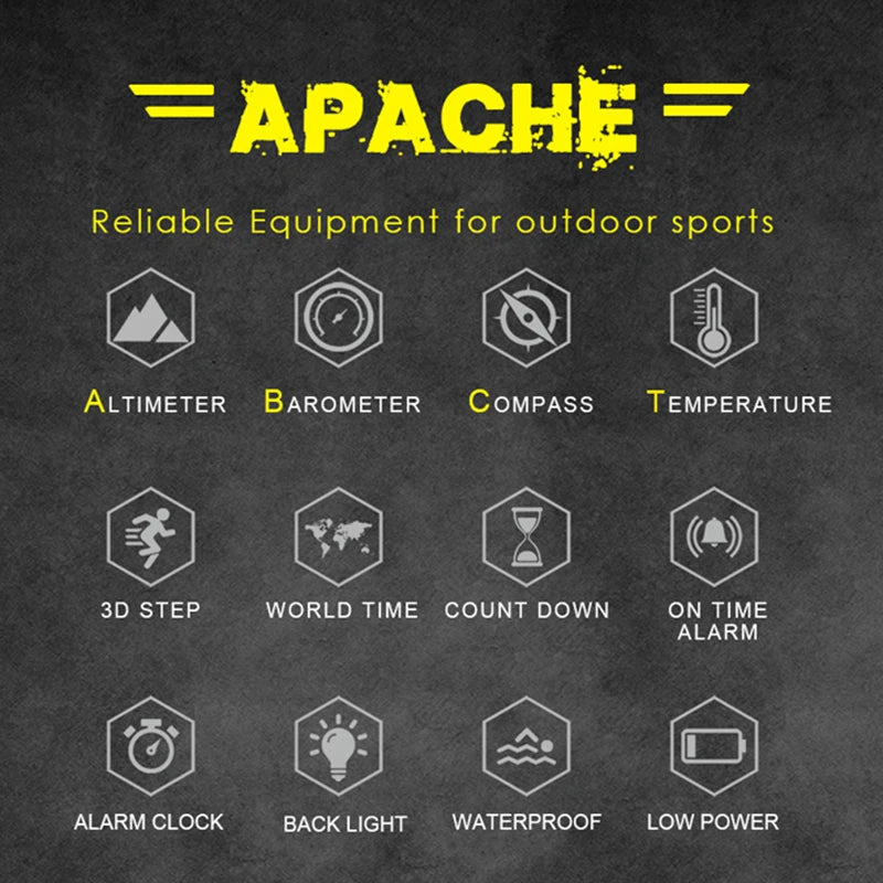 NORTH EDGE Men's Sport Digital Watch – Altimeter, Compass & 50M Waterproof