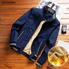 M-4XL 2022 New Fashion Men Autumn Winter Cotton Inner Fleece Zipper Thick Warm Clothes Stand Collar Korean Jacket Coat