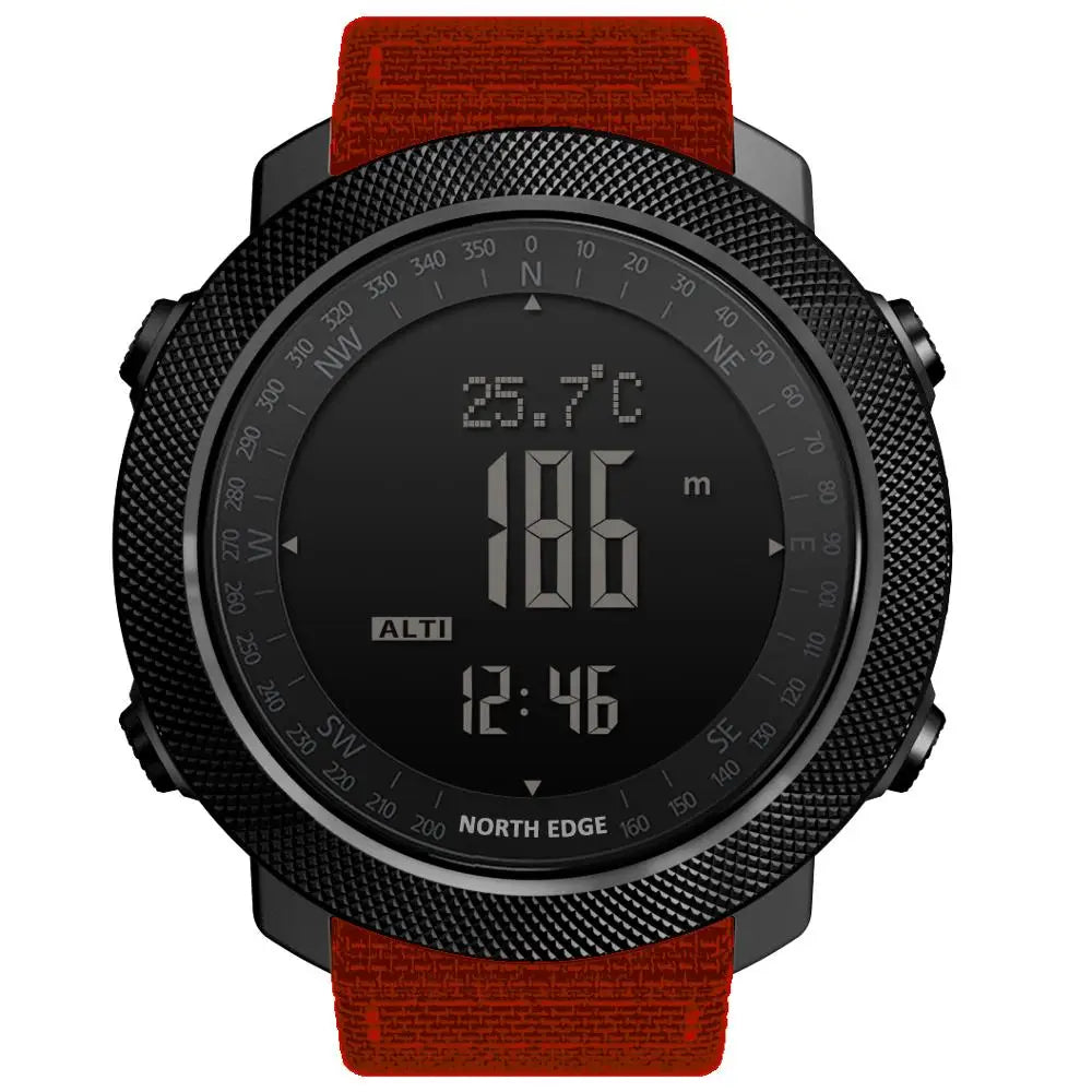 NORTH EDGE Men's Sport Digital Watch – Altimeter, Compass & 50M Waterproof