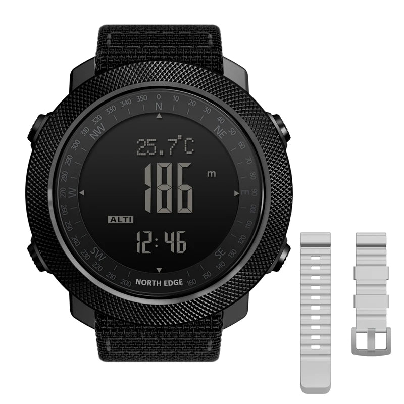 NORTH EDGE Men's Sport Digital Watch – Altimeter, Compass & 50M Waterproof