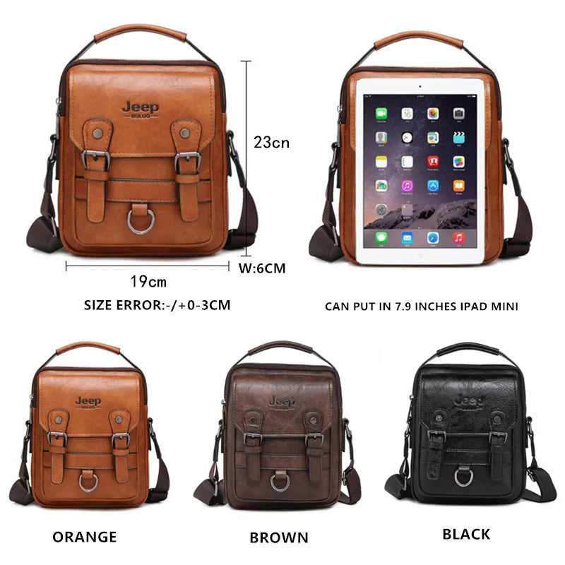 Men's Leather Messenger Bag – Large Capacity Business Shoulder Bag