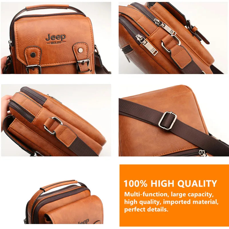 Men's Leather Messenger Bag – Large Capacity Business Shoulder Bag
