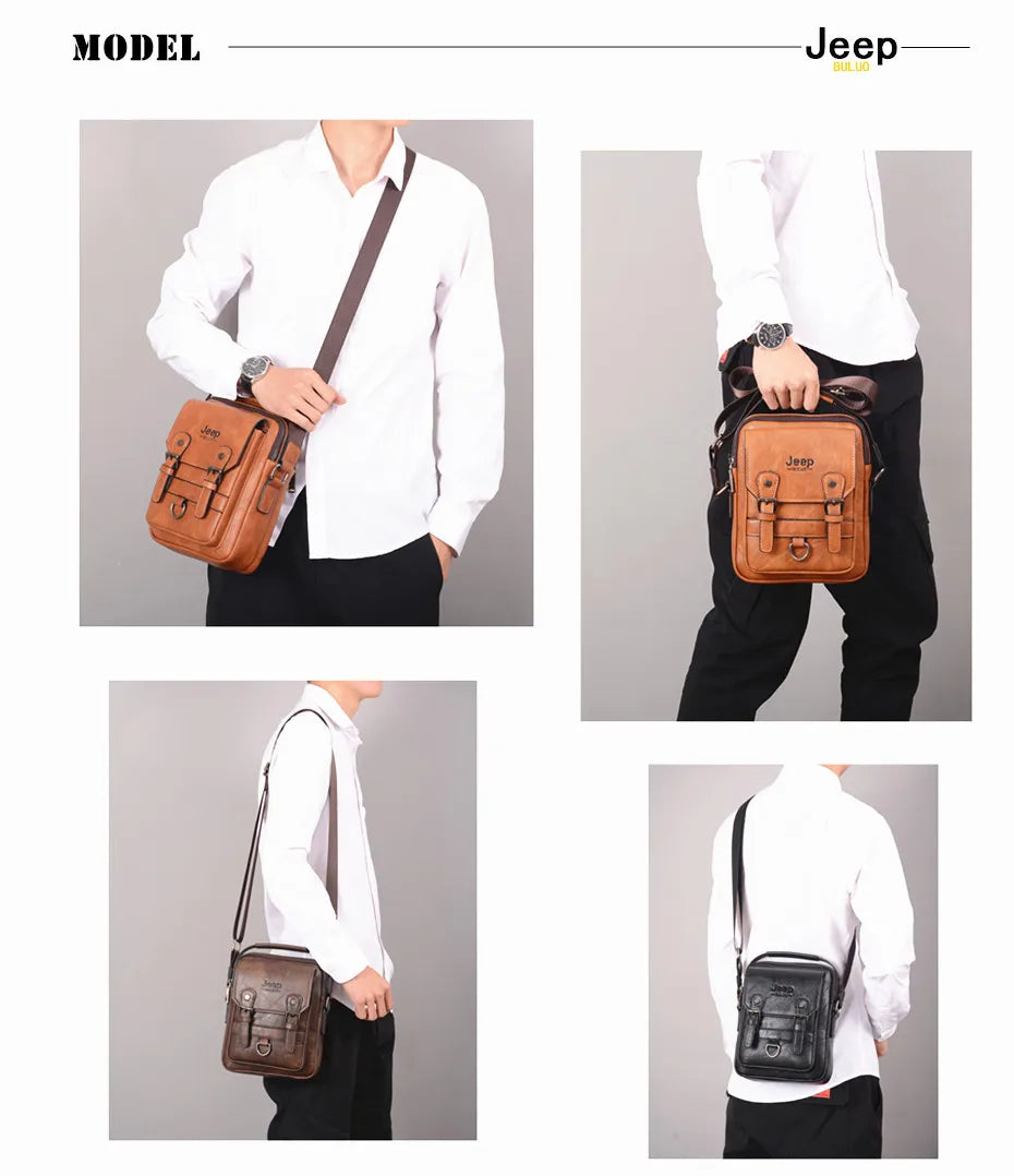 Men's Leather Messenger Bag – Large Capacity Business Shoulder Bag