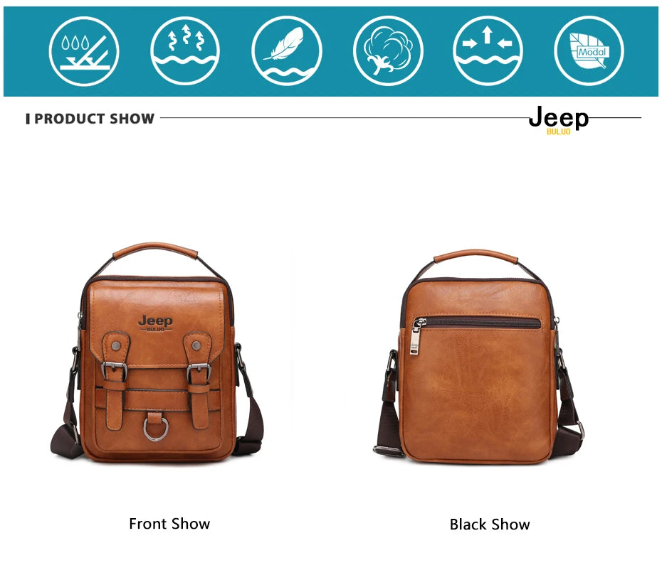 Men's Leather Messenger Bag – Large Capacity Business Shoulder Bag