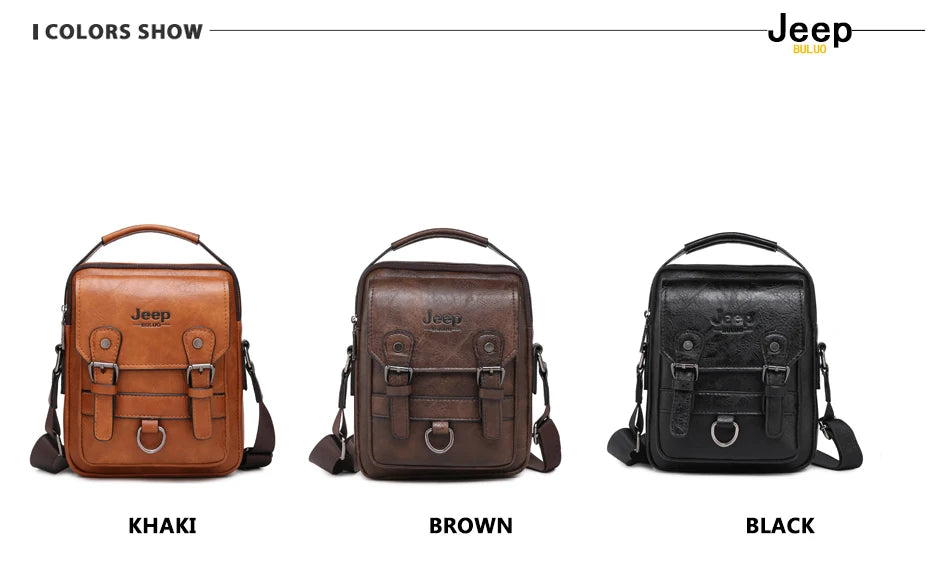 Men's Leather Messenger Bag – Large Capacity Business Shoulder Bag