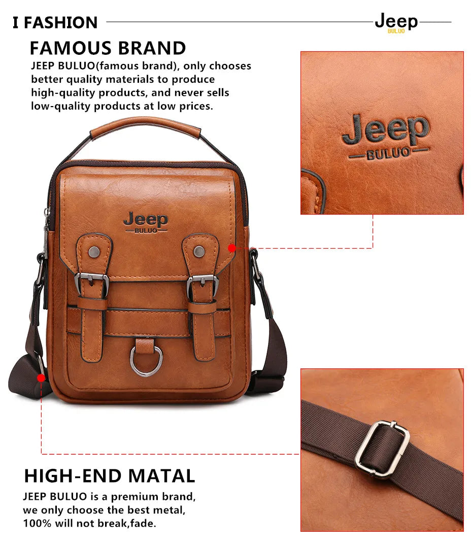 Men's Leather Messenger Bag – Large Capacity Business Shoulder Bag
