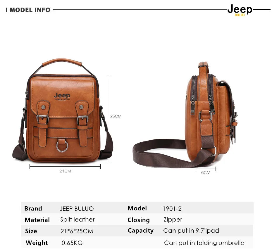 Men's Leather Messenger Bag – Large Capacity Business Shoulder Bag