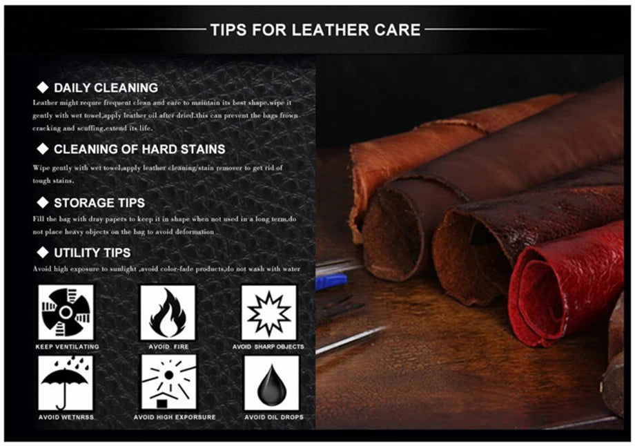 Men's Leather Messenger Bag – Large Capacity Business Shoulder Bag