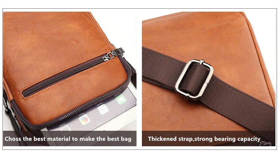 Men's Leather Messenger Bag – Large Capacity Business Shoulder Bag