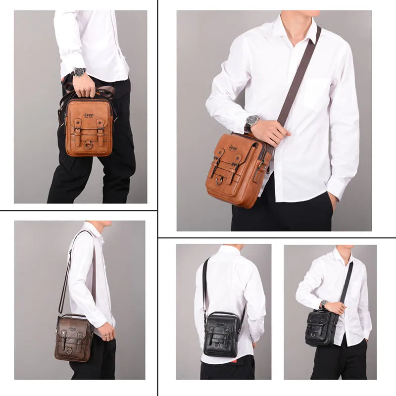 Men's Leather Messenger Bag – Large Capacity Business Shoulder Bag