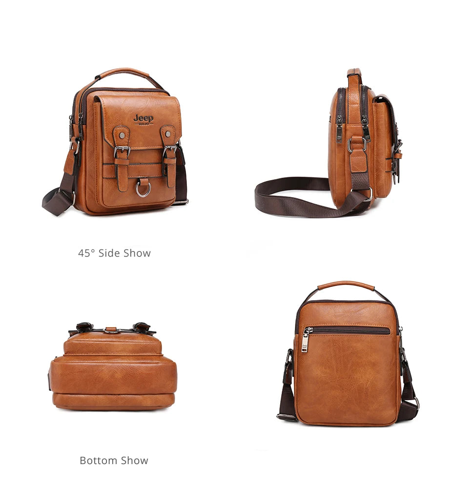 Men's Leather Messenger Bag – Large Capacity Business Shoulder Bag