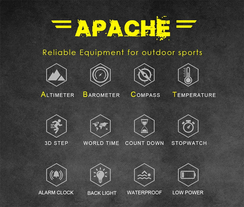 NORTH EDGE Men's Sport Digital Watch – Altimeter, Compass & 50M Waterproof