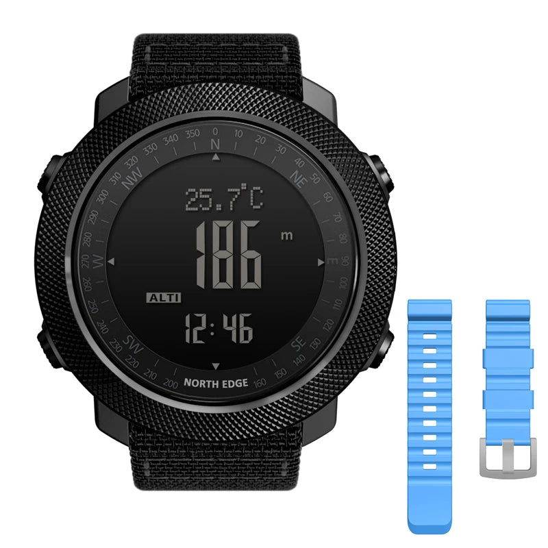 NORTH EDGE Men's Sport Digital Watch – Altimeter, Compass & 50M Waterproof
