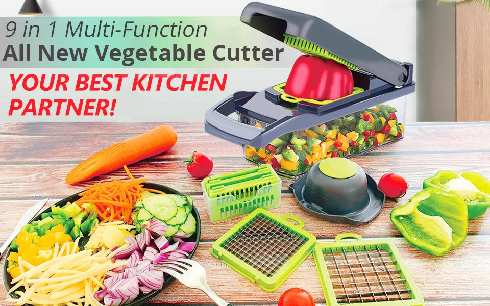 Multifunctional Vegetable Chopper & Grater – 7-Blade Kitchen Slicer Set