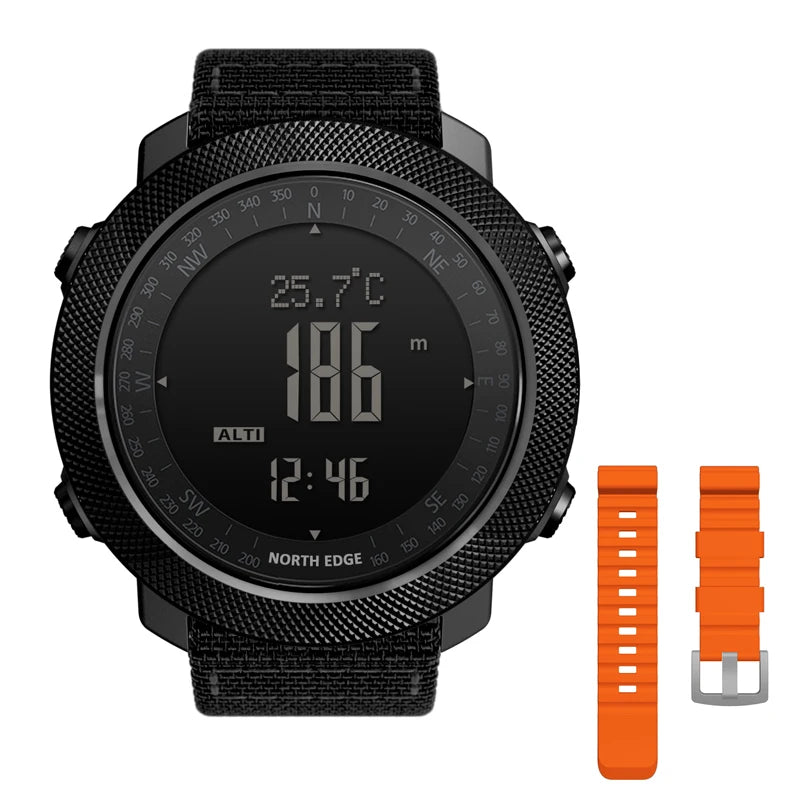 NORTH EDGE Men's Sport Digital Watch – Altimeter, Compass & 50M Waterproof