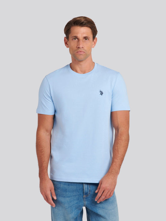 Mens Double Horsemen T-Shirt Chambray Blue