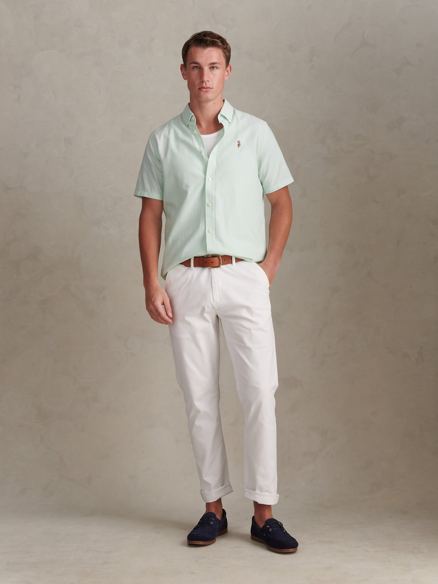 Mens  Short Sleeve Oxford Shirt Bay