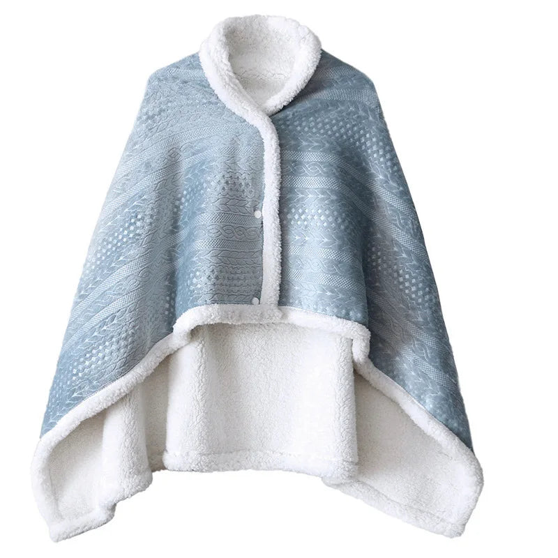 Double Layer Poncho Blanket No Sleeves Easy On Off Drape and Go Shawl Gift for Women Who Have Everything Gifts for Grandma Mom