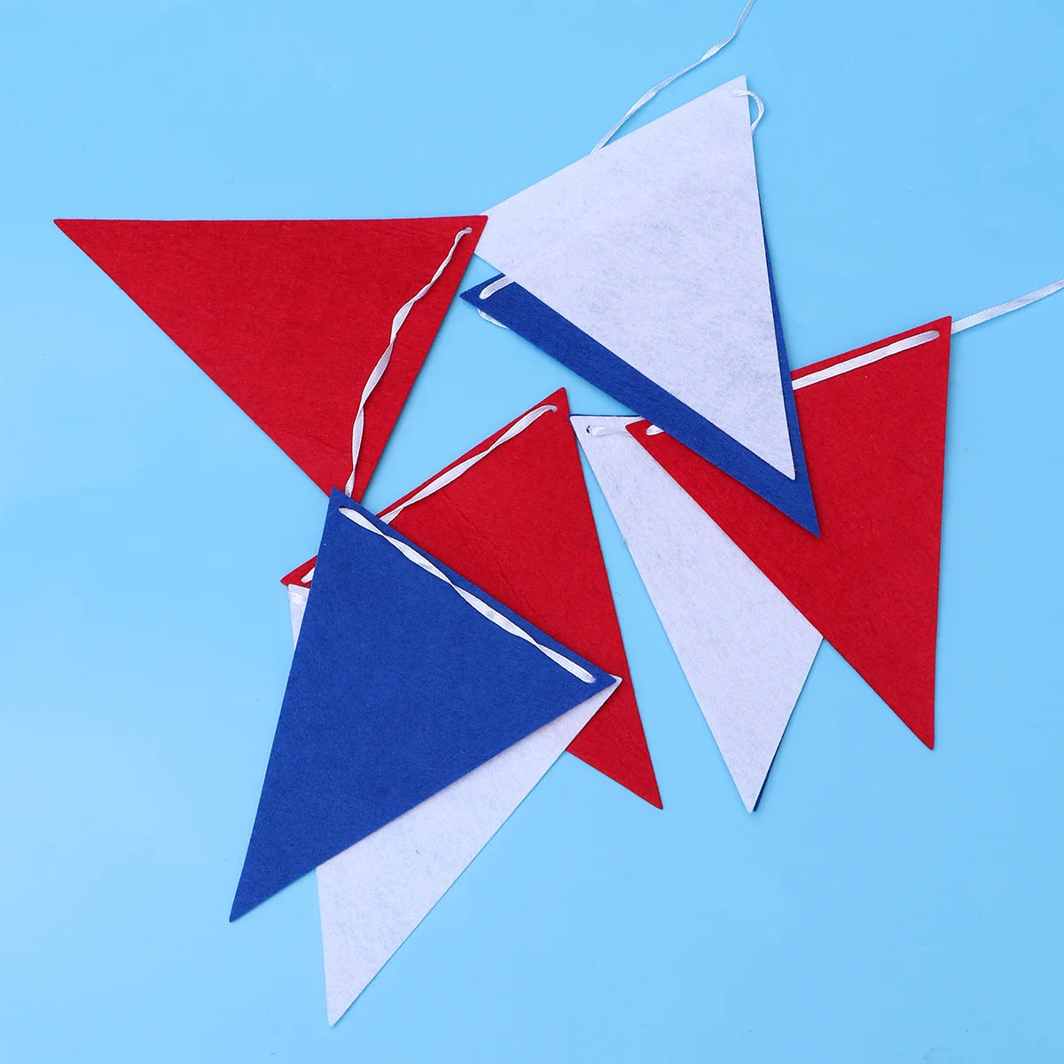 2.5m Fourth of July Bunting Banner Felt Hanging Garland Red Blue White Patriotic Party Decoration Fourth of July Banner