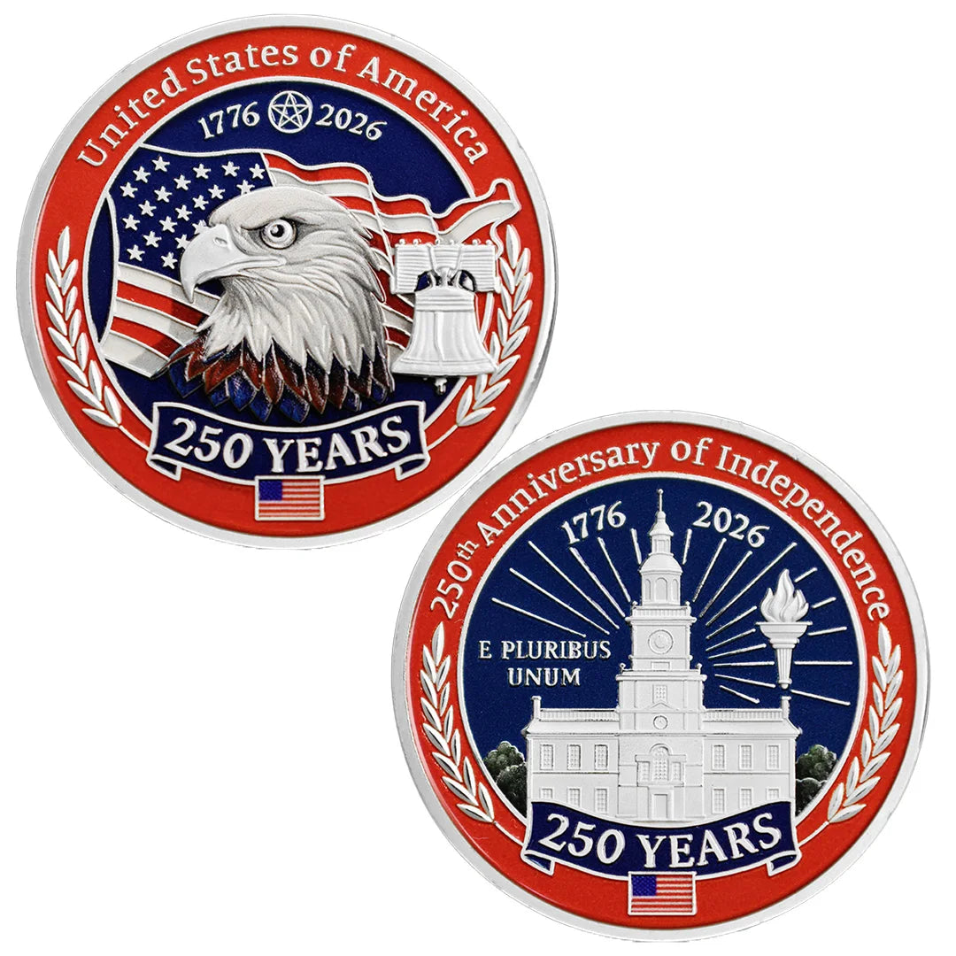 250 Years United States of America Collection Coin 1776-2026 250th Anniversary Gold Plated Souvenir Coin