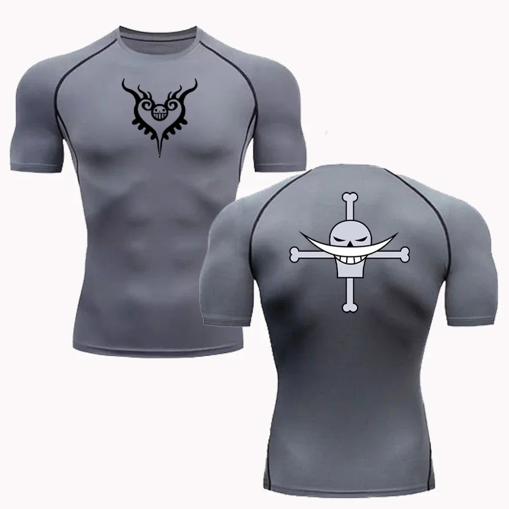 Summer Men Sun-protective Clothing T-shirt Fitness Quick-drying Running Fitness Sports Tight Rashgard High Elasticity Tight Fit