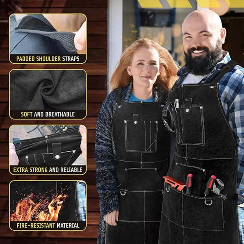 Heavy-Duty Welding Work Apron Outdoor Carpentry BBQ Maintenance Workers' Men's and Women's Work Clothes