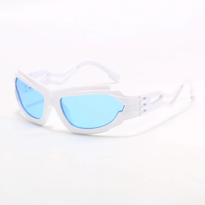 Fashion Cycling Hollow S-shaped Leg Punk Sunglasses Y2K Futuristic Personalized Sun Glasses INS Sports Cycling Glasses