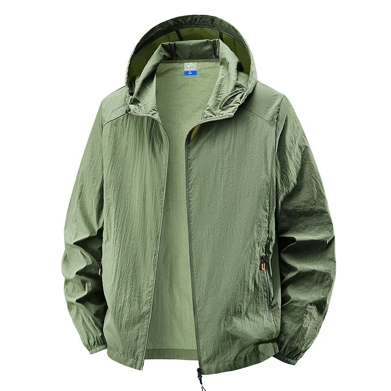Fast Ship Summer Jackets Men Hooded Windbreaker Coats Camping Sunscreen Clothing Men Ultrathin Fishing Wearing Man Sportswear