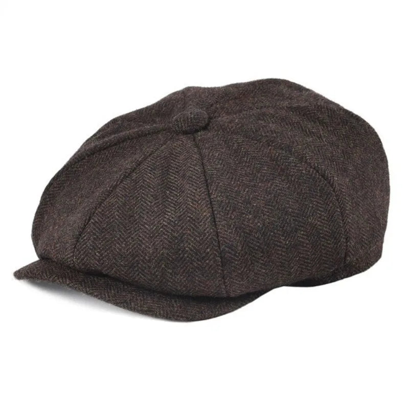 Men's Herringbone Beret,warm and Easy To Match, Felt Hat Fashionable Casual Newsboy Hat,suitable for Daily Work and Travel