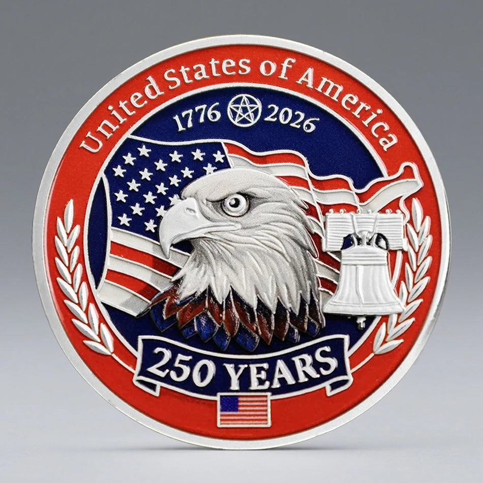 250 Years United States of America Collection Coin 1776-2026 250th Anniversary Gold Plated Souvenir Coin