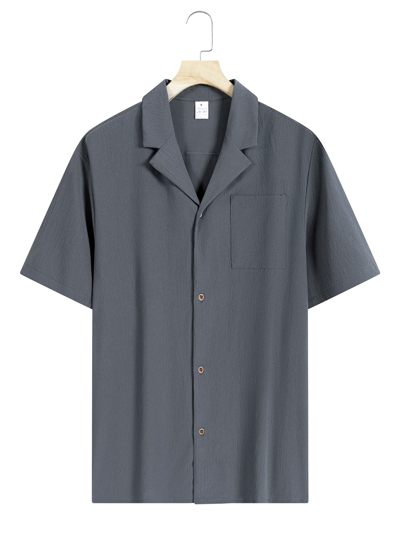 Summer Shirts for Men Casual Short Sleeved Shirts Breathable Solid Color Turn-Down Collar Formal Beach Shirts Male Clothing