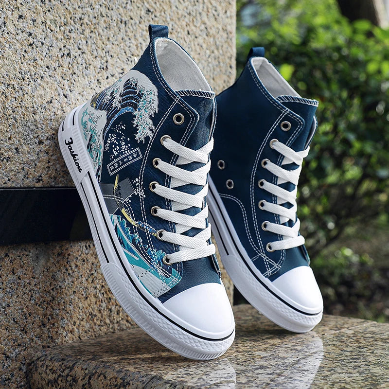 Mens Board Shoes 2025 Fashion New Mesh Breathable Anti Slip Student Walking Shoes Street Trend Low Top Sneakers for Man