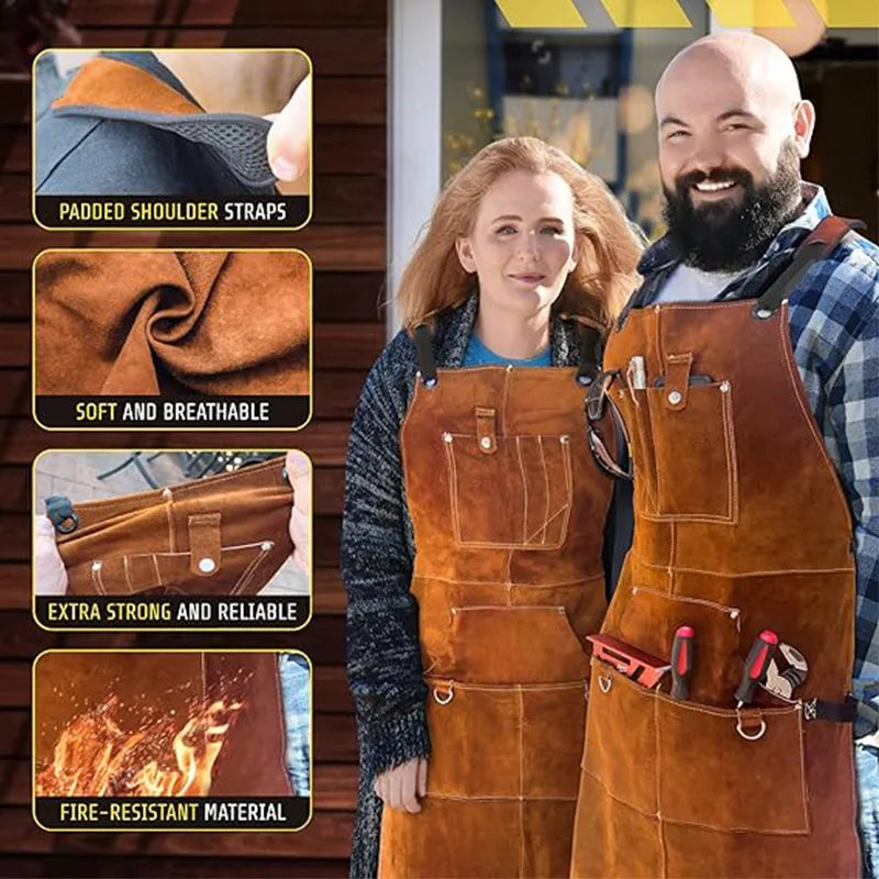 Heavy-Duty Welding Work Apron Outdoor Carpentry BBQ Maintenance Workers' Men's and Women's Work Clothes