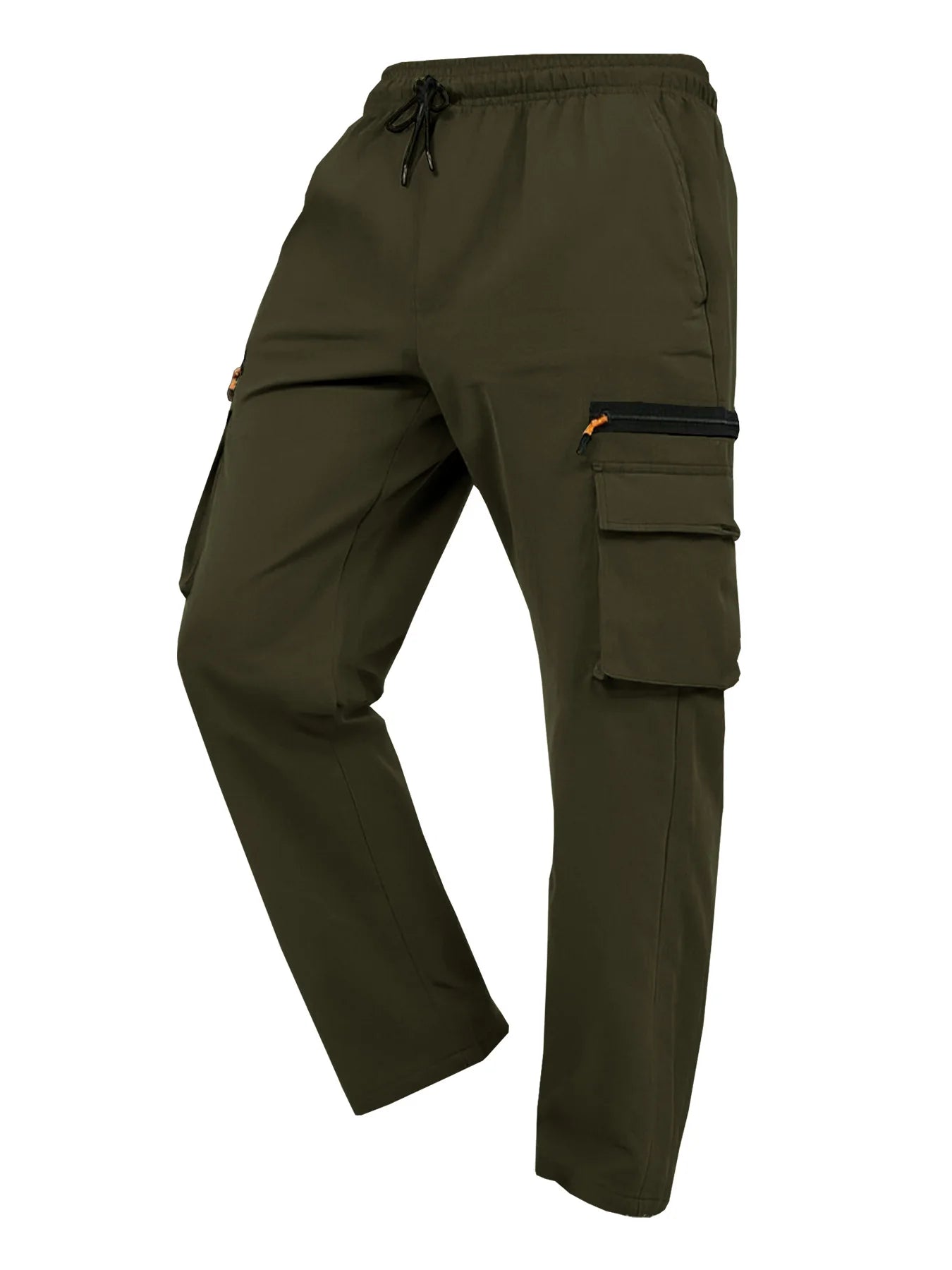 Men's new workwear trousers with multiple pockets and drawstring quick-drying straight-leg trousers