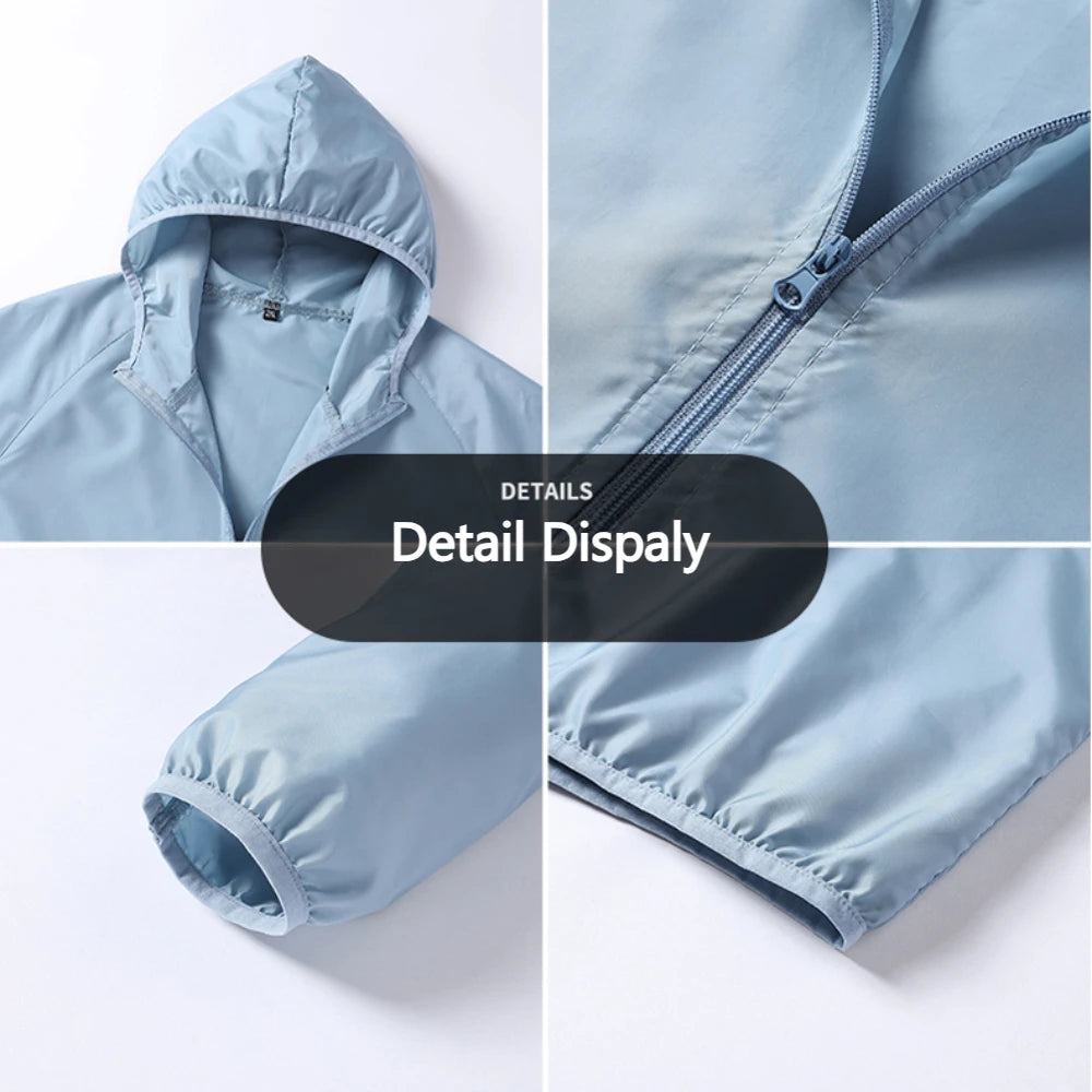 Summer Men's Ice Silk sun protection clothing Lightweight Breathable Outdoor Anti-ultraviolet Skin Coat Jacket