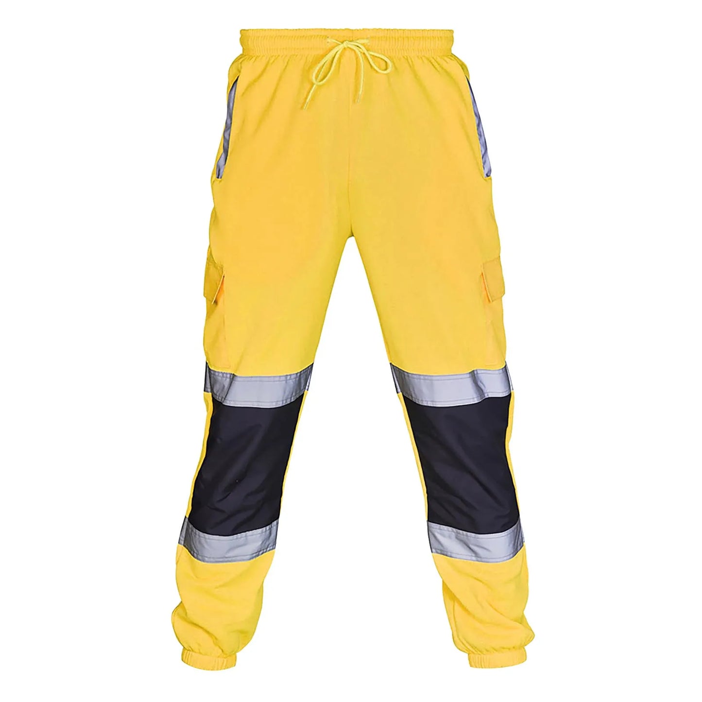 Men Trousers Reflective Overalls Multi-pocket Training Sports Trousers Men Road Work High Visibility Overalls Work Casual Pants