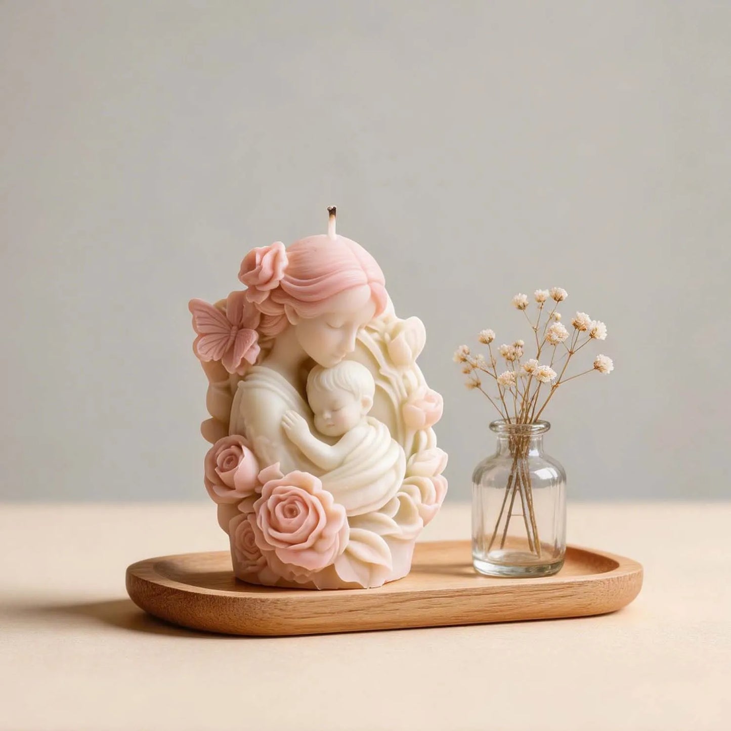 Resin Mold Non-Toxic Gypsum Ornament Mold Flower Mother Mold  For Home Decoration Candle Making Mother’S Day Gift