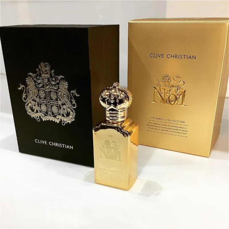 Clive Christian Mens Perfume 50ml Long Lasting Amberwood Fresh Fragrance Jasmine Rose Sandalwood Amber Musk Elegant Scent
