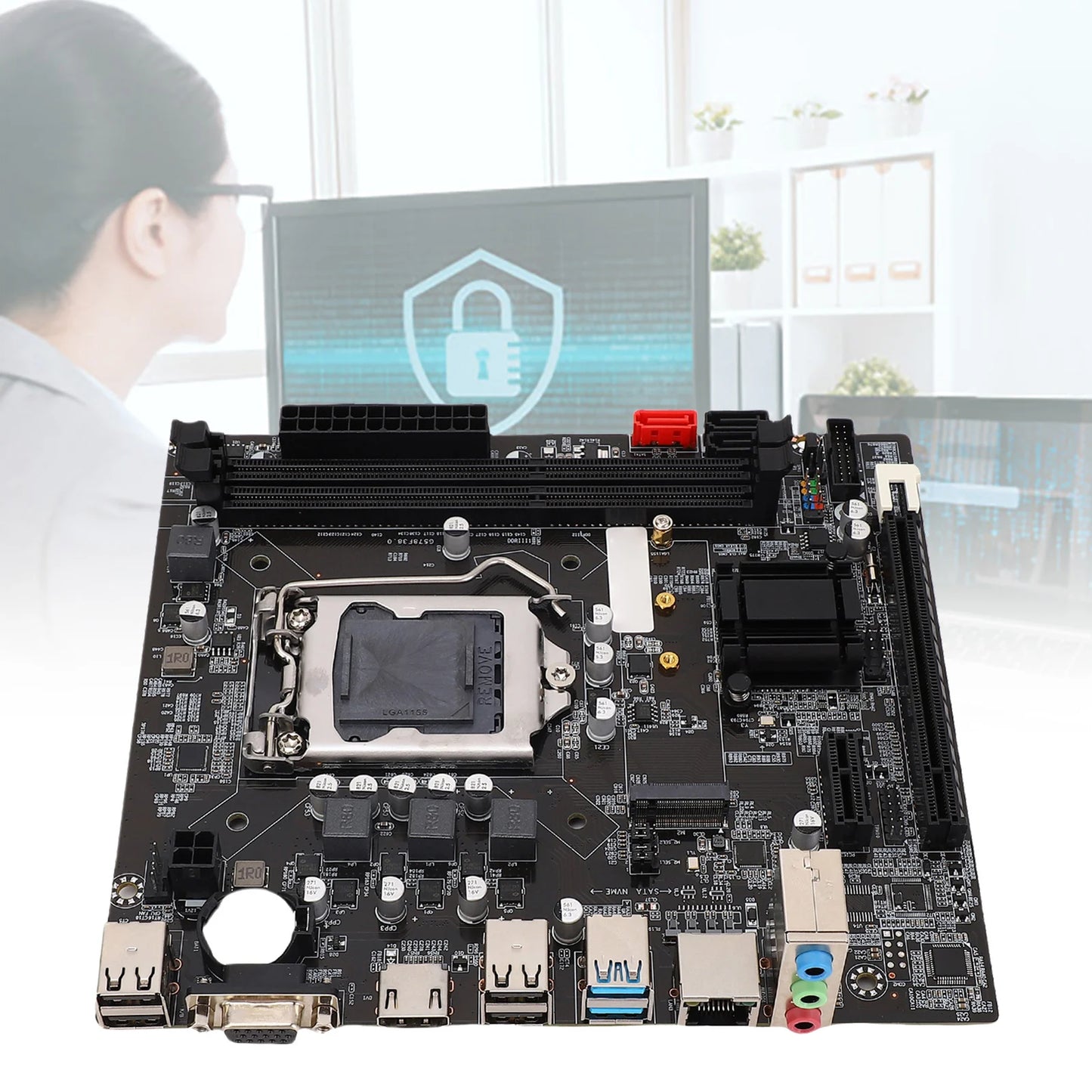 B75 Computer Motherboard for LGA 1155 2x8GB DDR3 Memory Gaming Motherboard M.2 Nvme NGFF ATA3.0 PCI E for Core I3 I5 I7