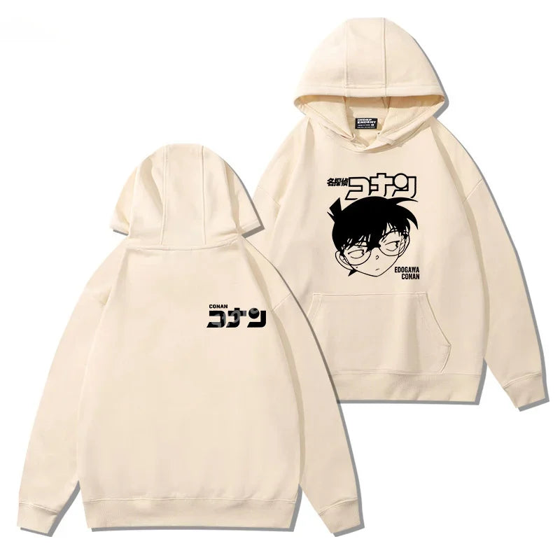 Hot selling items - men's and women's long sleeved hooded sweatshirts Japanese Conan detective printed couple hooded sweatshirts